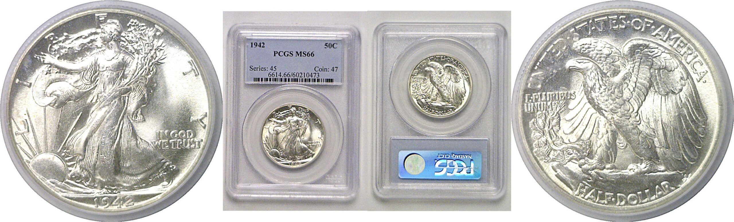 1942 Walking Liberty Half Dollar   PCGS MS-66
