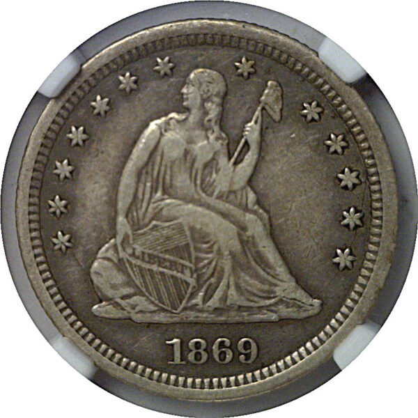 1869-S Seated Liberty Quarter   NGC XF-40 - Image 2