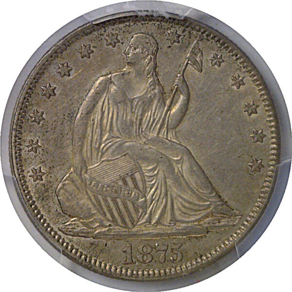 1875 Seated Liberty Half Dollar   PCGS AU-53 - Image 2