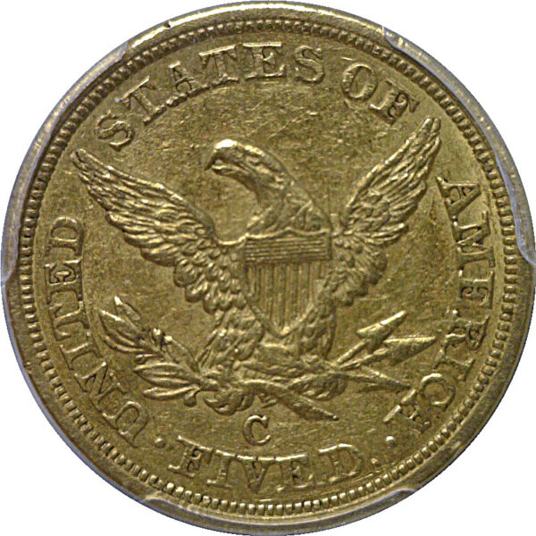 1853-C $5 Liberty   PCGS AU-53  CAC - Image 3