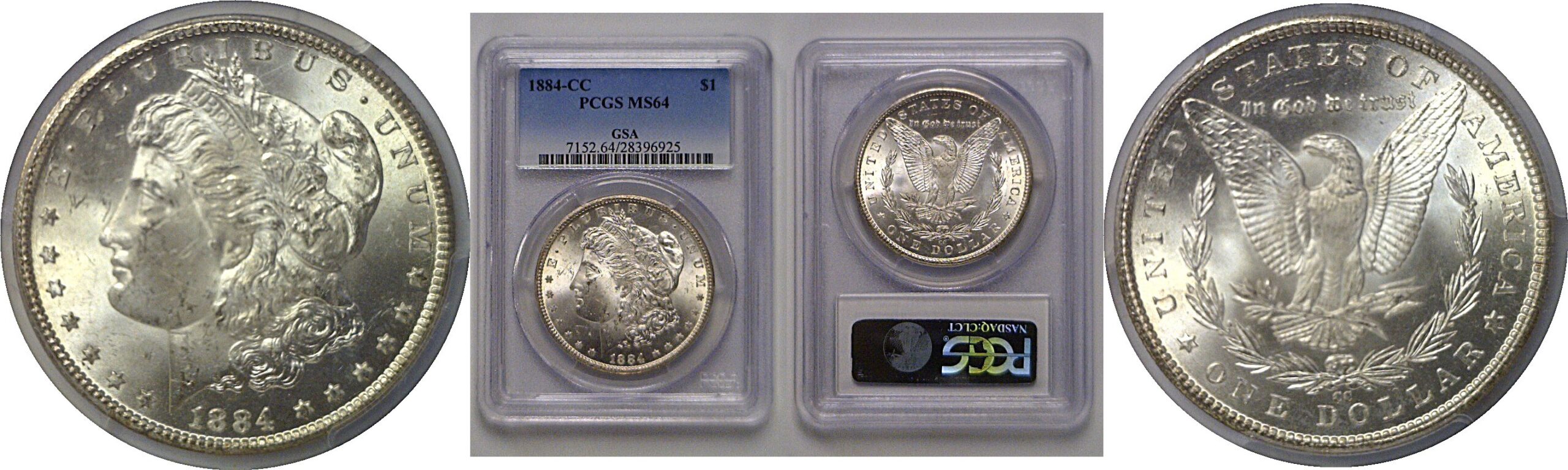 1884-CC Morgan Dollar   PCGS MS-64