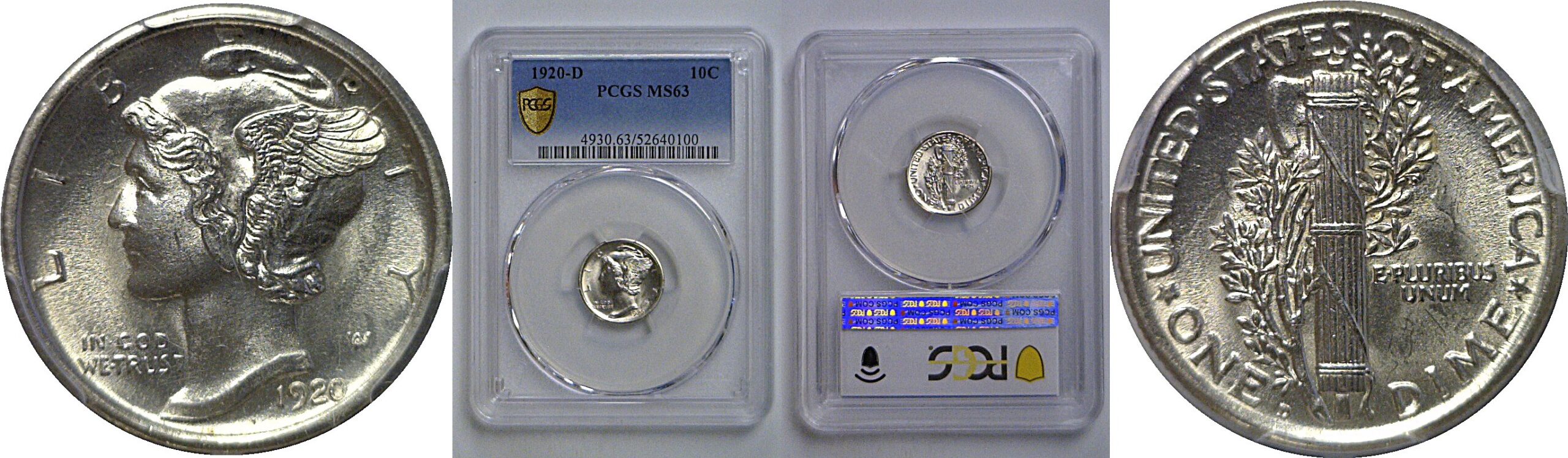 1920-D Mercury Dime   PCGS MS-63