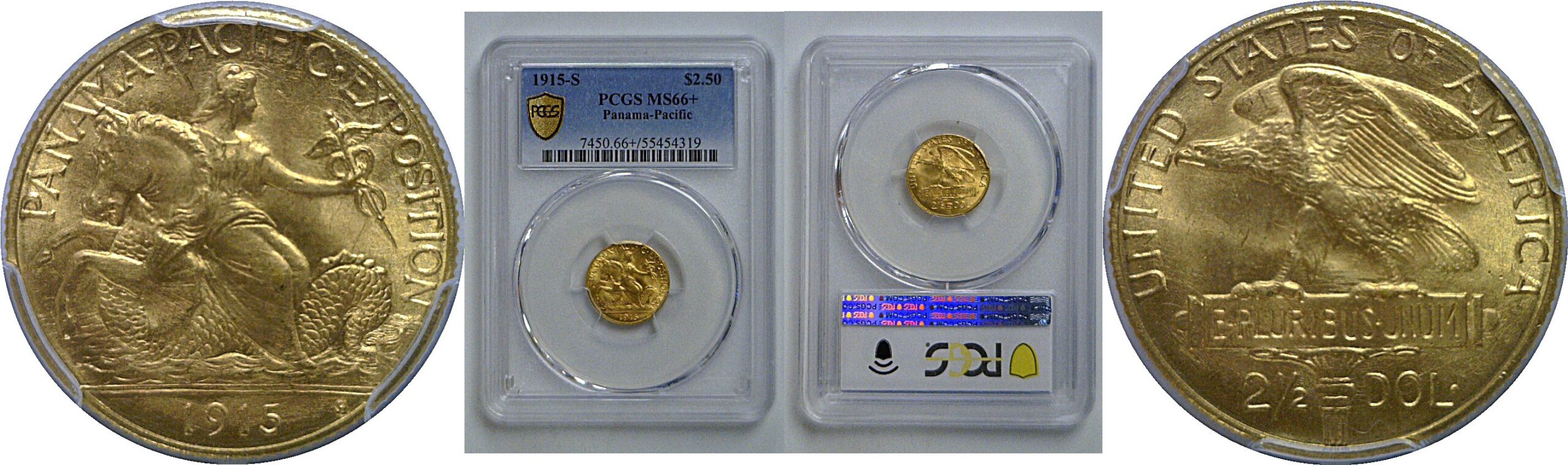 1915-S $2 1/2 Panama-Pacific Gold Commemorative     PCGS MS-66+