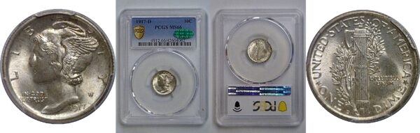 1917-D Mercury Dime   PCGS MS-66  CAC