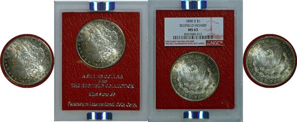 1890-S Morgan Dollar  Redfield Hoard   NGC MS-63