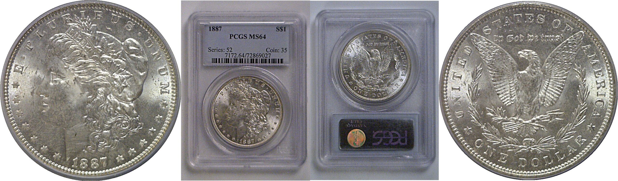 1887 Morgan Dollar   PCGS MS-64