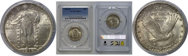1918-D Standing Liberty Quarter   PCGS MS-62