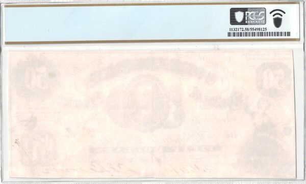 1861 $50 Confederate Note T-8 PCGS AU-58 - Image 3