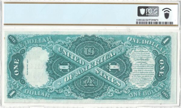 1917 $1 Legal Tender Note Fr-37 PCGS AU-53 - Image 3