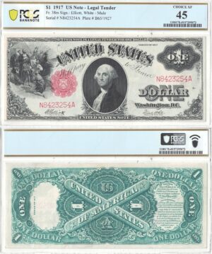 1917 $1 Legal Tender Fr-38m PCGS XF-45