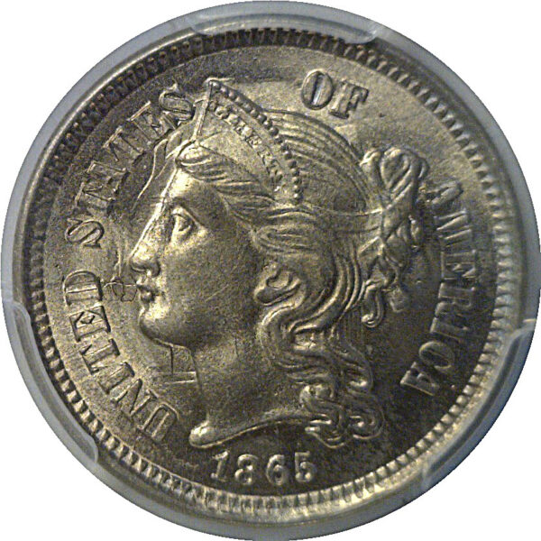 1865 Nickel Three Cent   PCGS MS-66 - Image 2