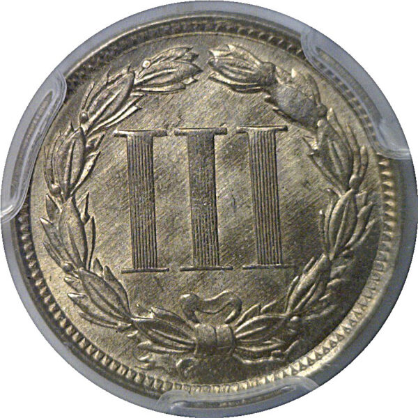 1865 Nickel Three Cent   PCGS MS-66 - Image 3