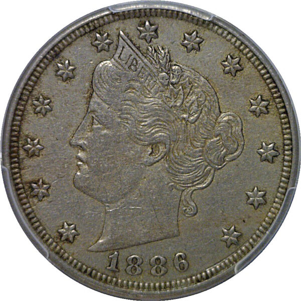 1886 Liberty Nickel   PCGS AU-50 - Image 2