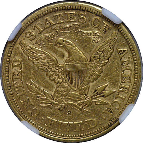 1870-S $5 Liberty   NGC AU-55 - Image 3
