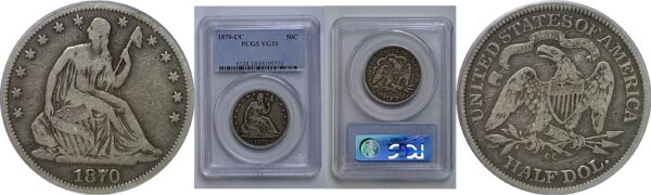 1870-CC Seated Liberty Half Dollar  PCGS VG-10