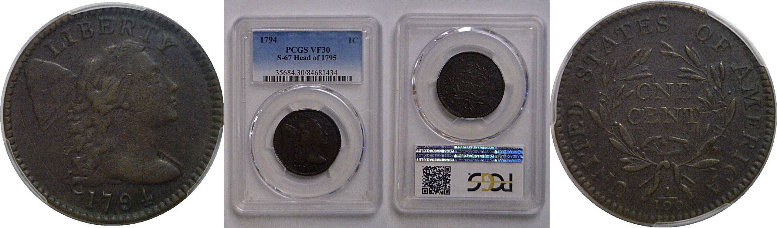 1794 Head of '95  Large Cent   PCGS VF-30