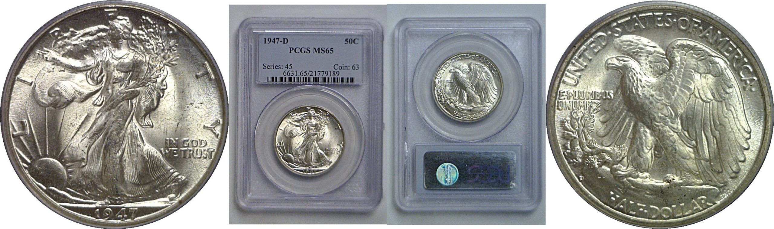 1947-D Walking Liberty Half Dollar   PCGS MS-65