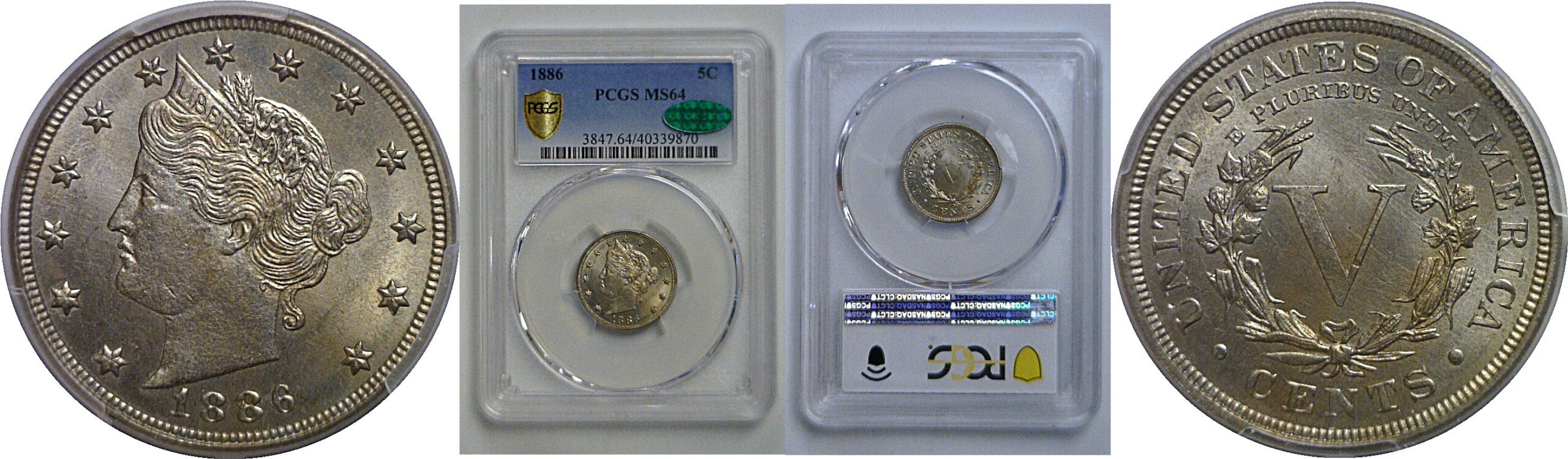 1886 Liberty Nickel   PCGS MS-64  CAC