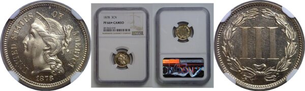 1878 Nickel Three Cent   NGC PF-66+ Cameo