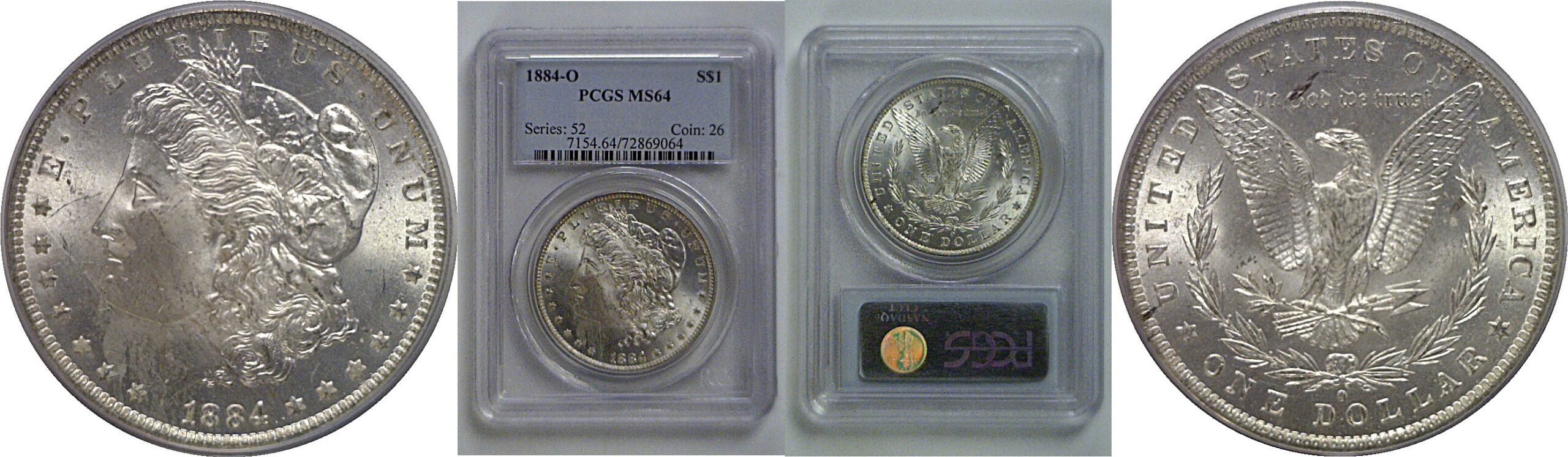 1884-O Morgan Dollar   PCGS MS-64
