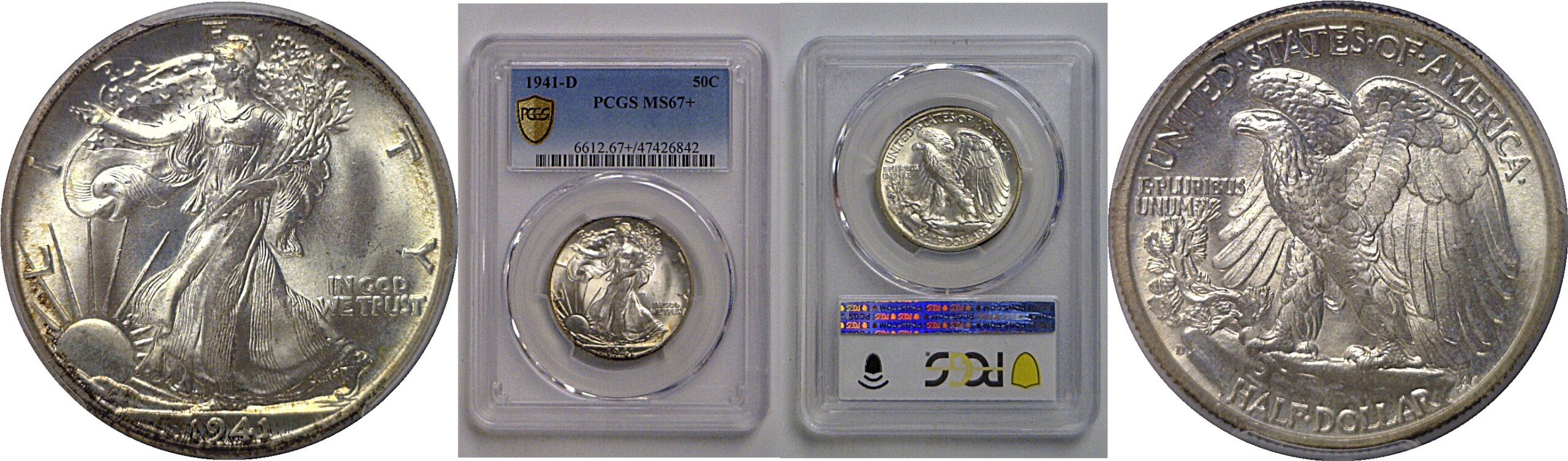 1941-D Walking Liberty Half Dollar   PCGS MS-67+
