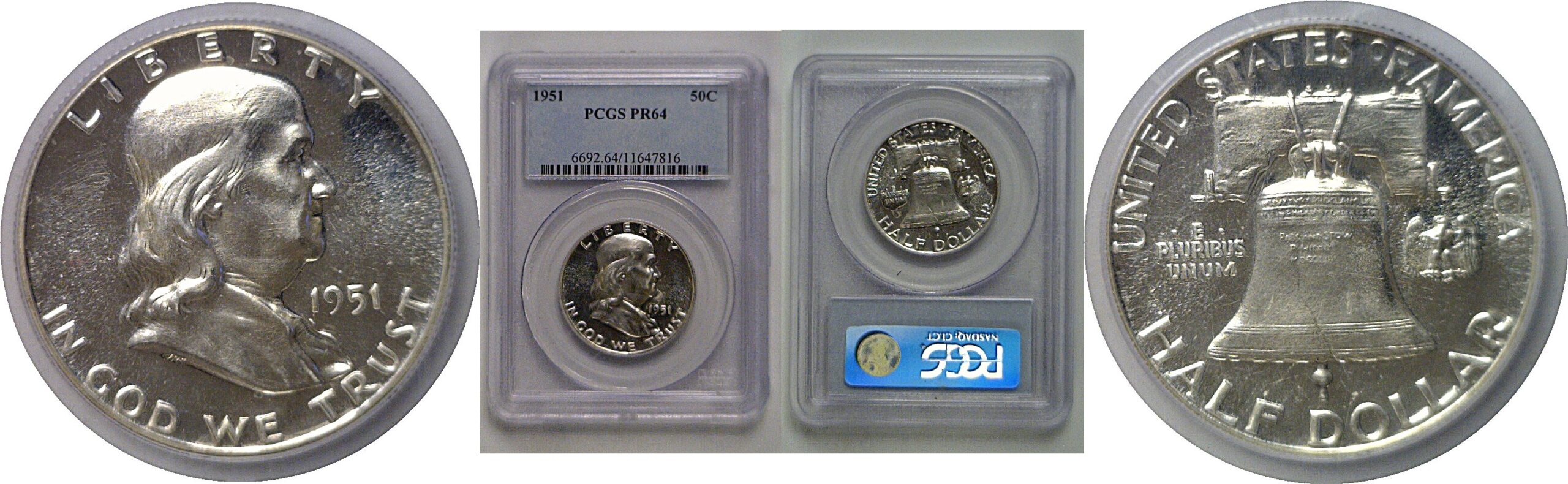 1951 Franklin Half Dollar    PCGS PR-64