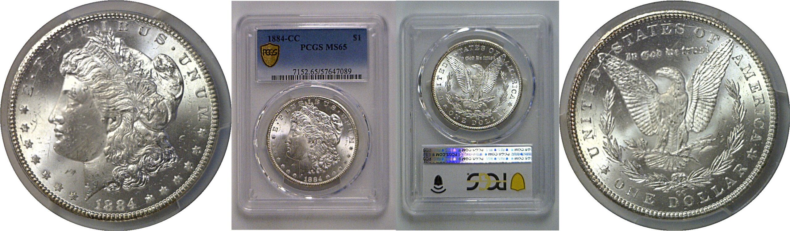1884-CC Morgan Dollar    PCGS MS-65