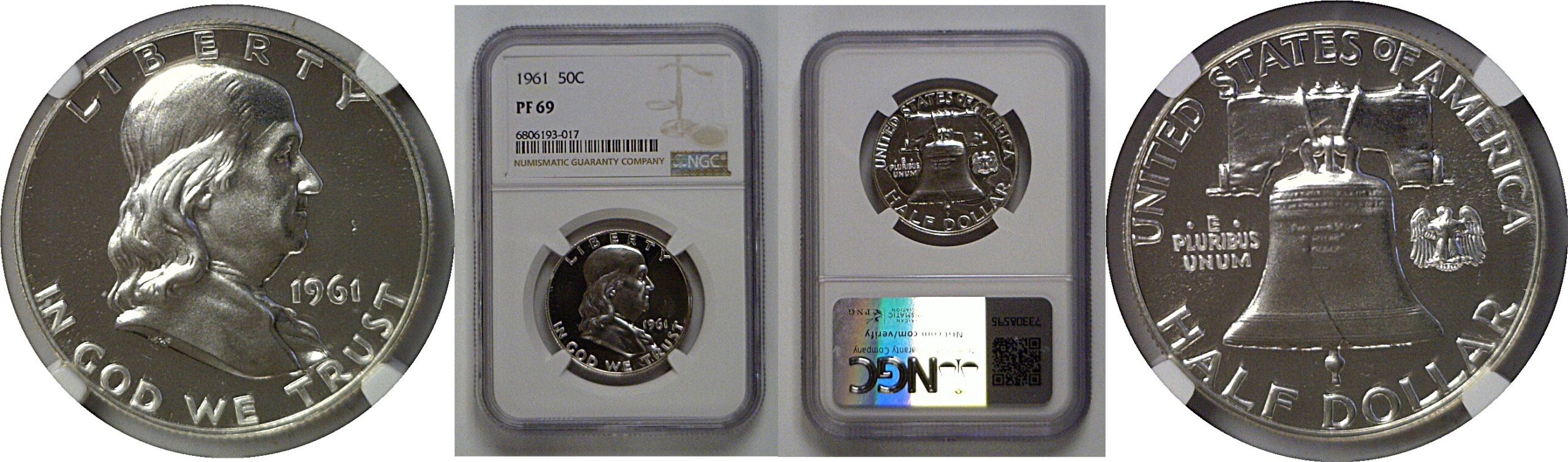 1961 Franklin Half Dollar   NGC PF-69