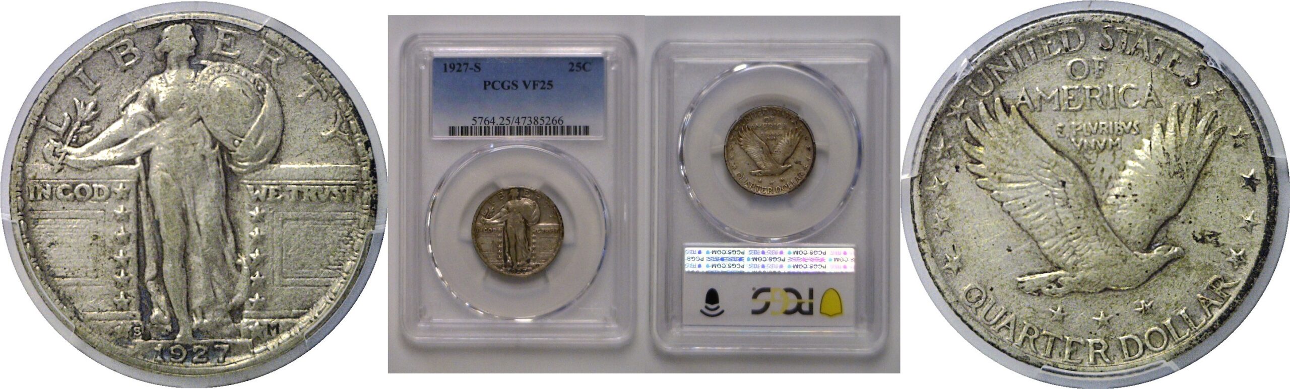 1927-S Standing Liberty Quarter   PCGS VF-25