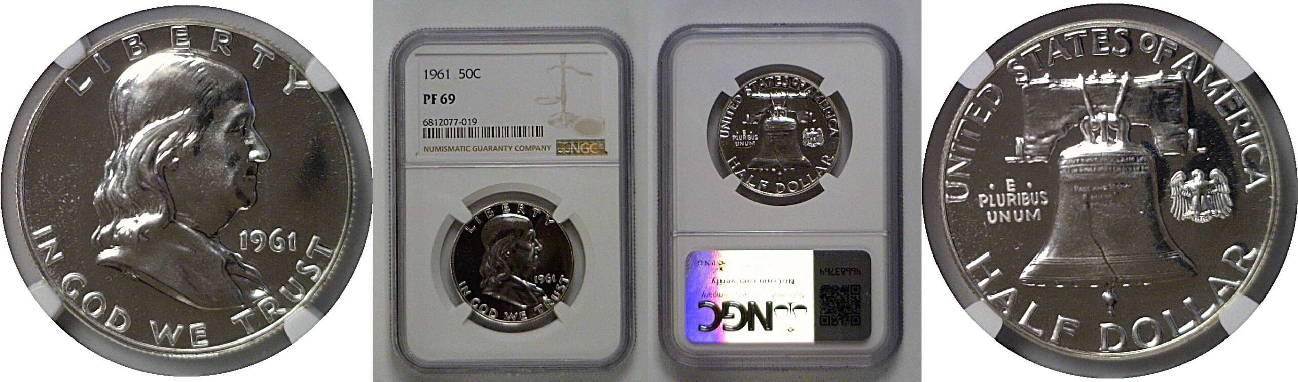 1961 Franklin Half Dollar   NGC PF-69
