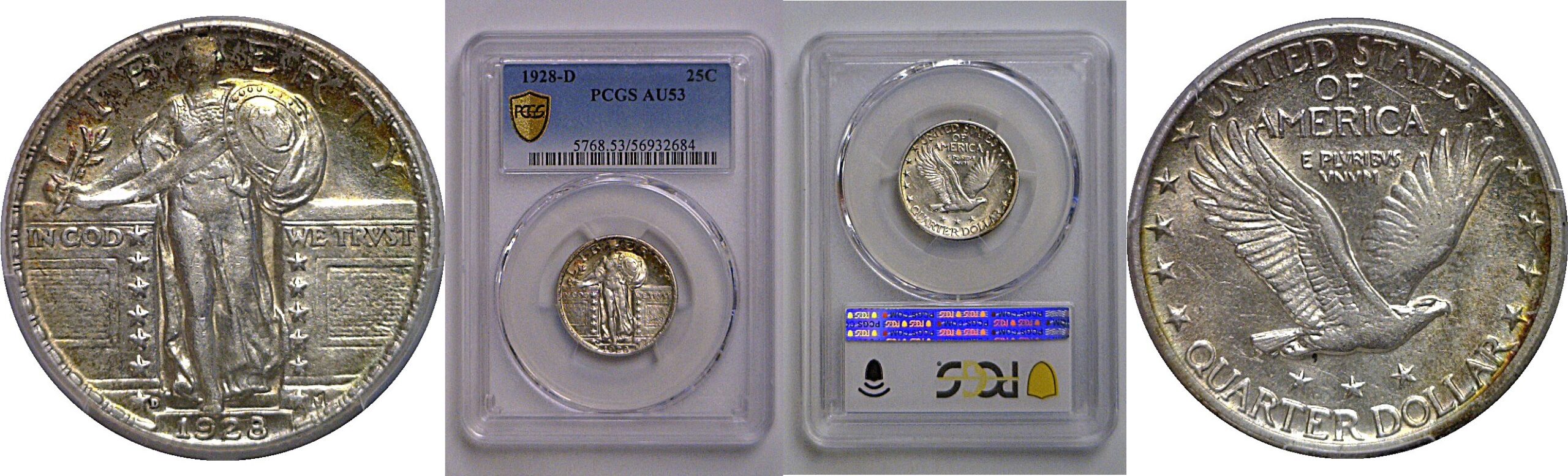1928-D Standing Liberty Quarter   PCGS AU-53