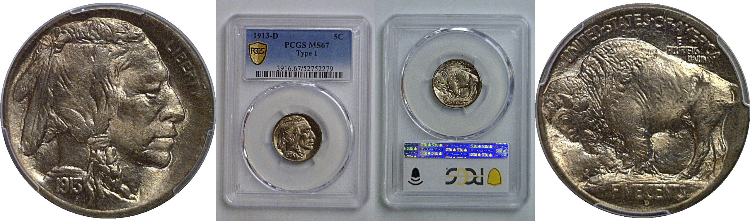 1913-S T-1  Buffalo Nickel   PCGS MS-67