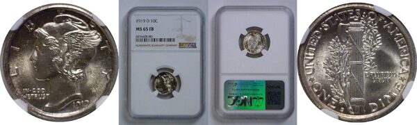1919-D Mercury Dime   NGC MS-65 FB