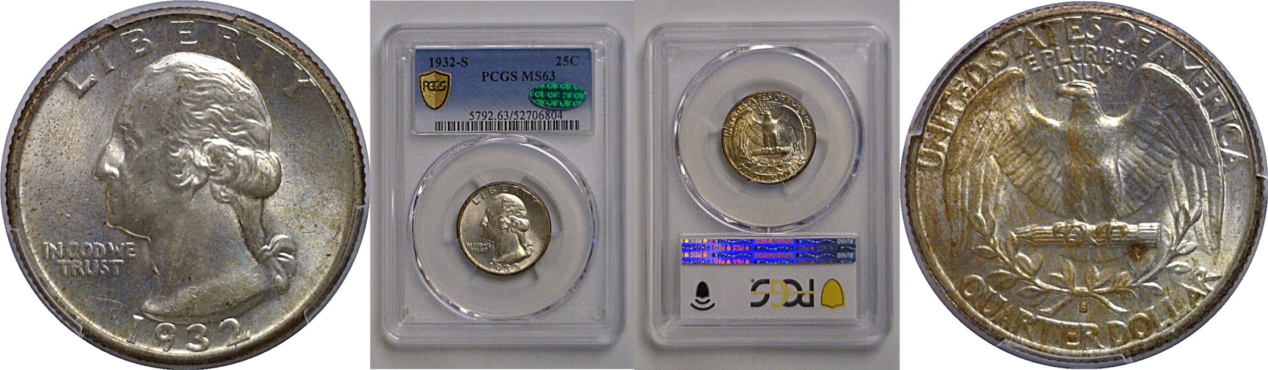 1932-S Washington Quarter   PCGS MS-63 CAC