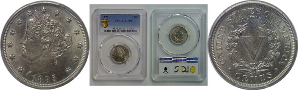1895 Liberty Nickel   PCGS AU-58