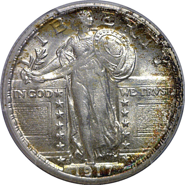 1917-S T-2  Standing Liberty Quarter    PCGS AU-58 FH - Image 2