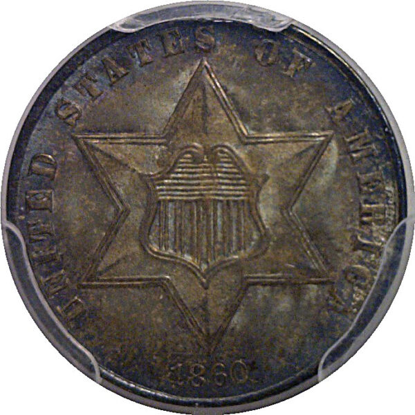 1860 Silver Three Cent   PCGS MS-65  CAC - Image 2