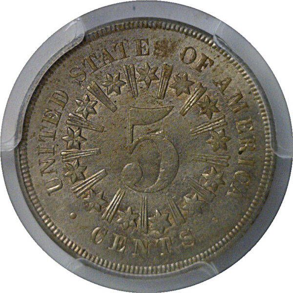 1867 Rays  Shield Nickel   PCGS MS-62 - Image 3