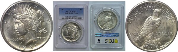 1921 Peace Dollar  PCGS MS-61