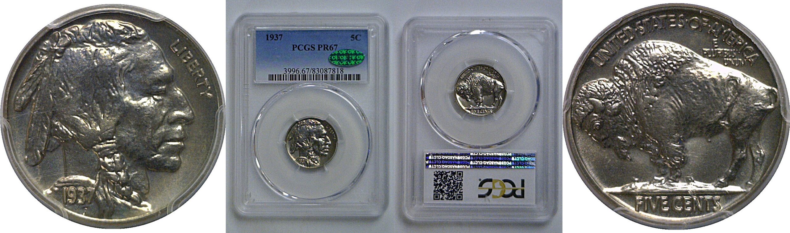 1937 Buffalo Nickel    PCGS PR-67   CAC