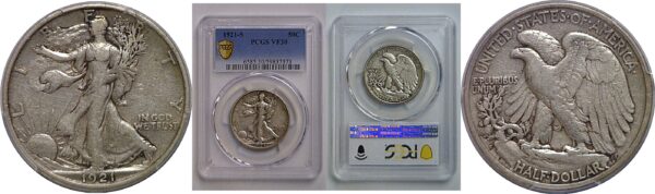 1921-S Walking Liberty Half Dollar   PCGS VF-30