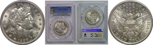 1907-D Barber Half Dollar   PCGS MS-64