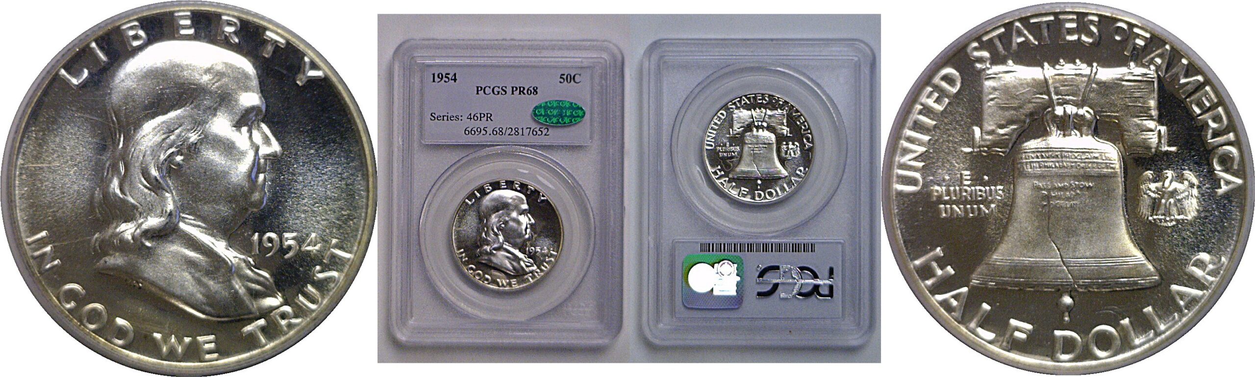 1954 Franklin Half Dollar   PCGS PR-68  CAC