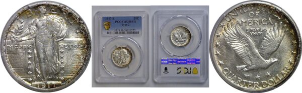 1917-S T-2  Standing Liberty Quarter    PCGS AU-58 FH