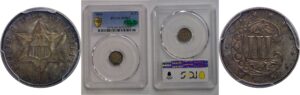 1860 Silver Three Cent   PCGS MS-65  CAC