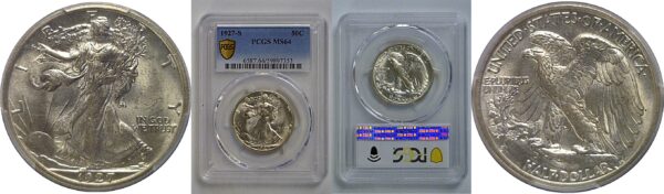 1927-S Walking Liberty Half Dollar   PCGS MS-64
