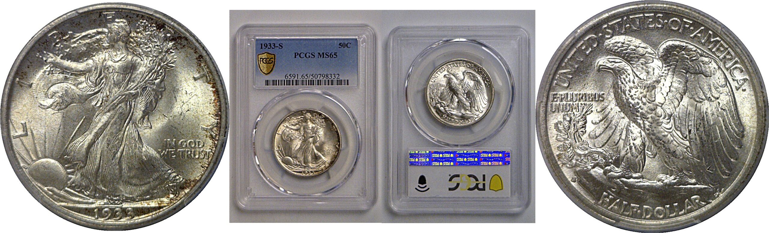 1933-S Walking Liberty Half Dollar   PCGS MS-65