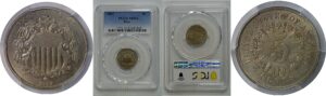 1867 Rays  Shield Nickel   PCGS MS-62