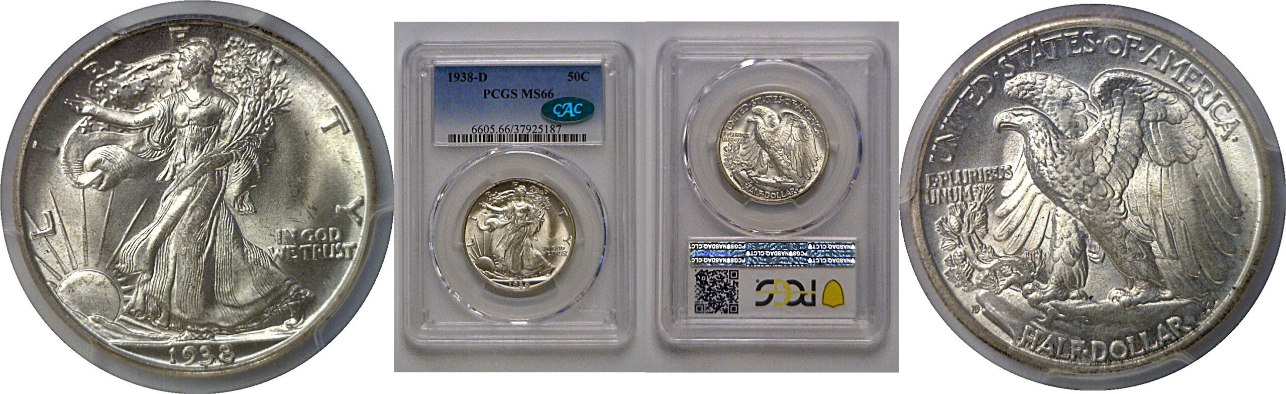 1938-D Walking Liberty Half Dollar   PCGS MS-66  CAC
