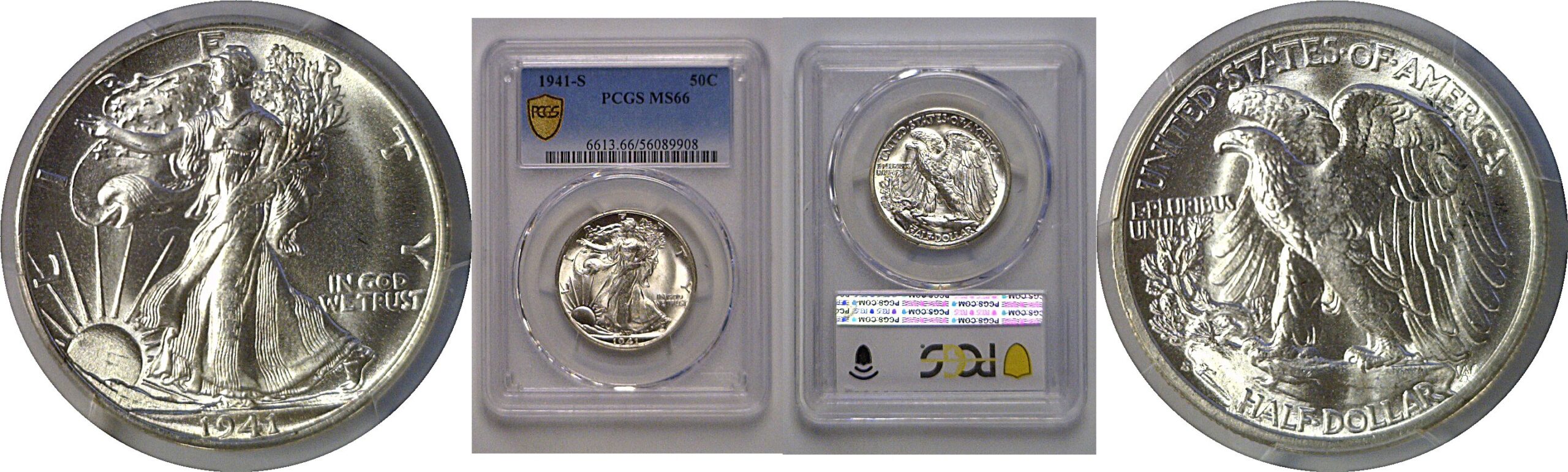 1941-S Walking Liberty Half Dollar   PCGS MS-66